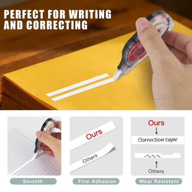 Alt view image 4 of 7 - 15PCS Correction Tape, 39.37ft Each, Fast, Clean, Opaque and Easy to Use Tear-Resistant Correction Tape Bulk Office or School Supplies, Blue, Red, Gray