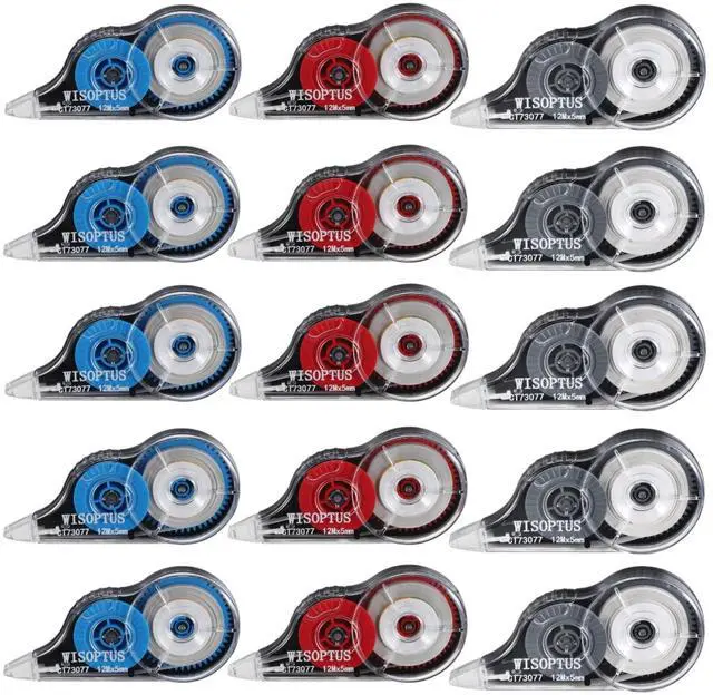 Main image of 15PCS Correction Tape, 39.37ft Each, Fast, Clean, Opaque and Easy to Use Tear-Resistant Correction Tape Bulk Office or School Supplies, Blue, Red, Gray