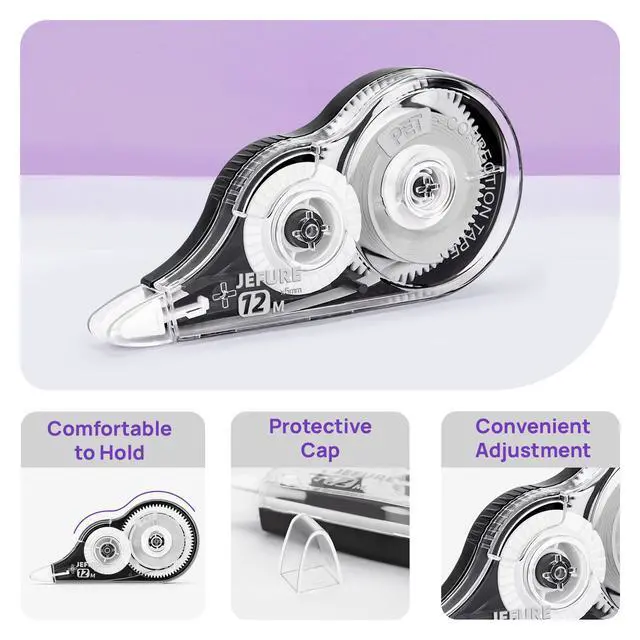 Alt view image 3 of 7 - 30 Pcs Correction Tape, 39.37 Ft White Wrong Out Tear-Resistant Bulk, Instant Corrections Easy to Use Applicator for School, Office, Note Taking, Journal (Tape Width 0.2 inClear)