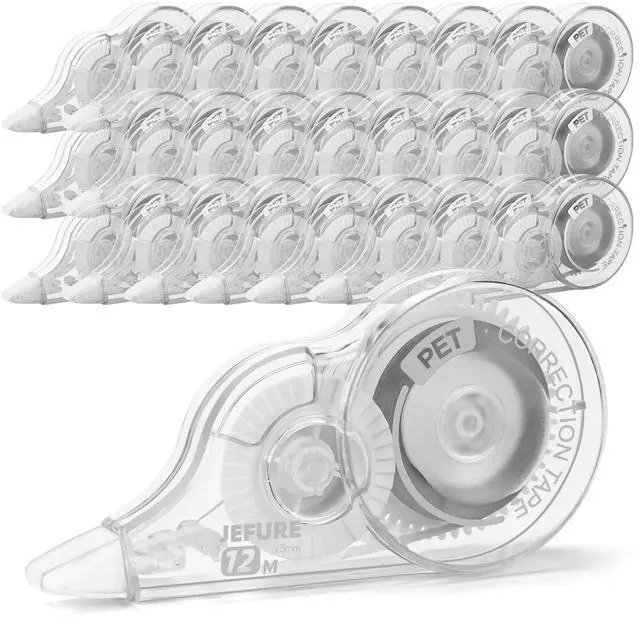 Main image of 30 Pcs Correction Tape, 39.4 Ft White Wrong Out Tear-Resistant Bulk, Instant Corrections Easy To Use Applicator for School, Office, Note Taking, Journal (Tape Width 0.2 in, Clear)