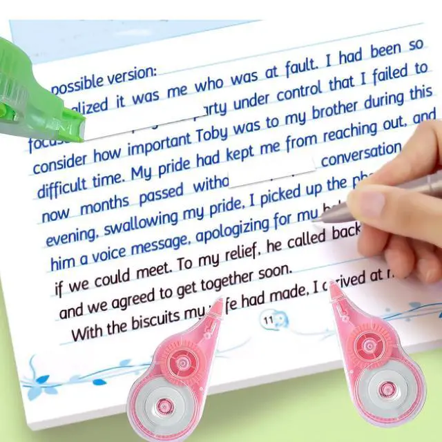 Alt view image 5 of 5 - 12PCS White Correction Tape,39.4ft Each,Easy To Use Applicator for Instant Corrections Wrong Writing At Any Time, Tear-Resistant Correction Tape for Office or School Supplies