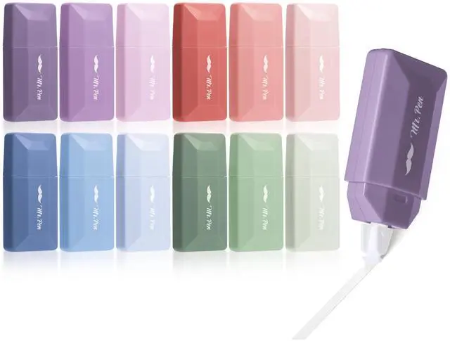 Main image of Correction Tape Bulk, 0.2" x 236", 12 pcs, Pastel Colors