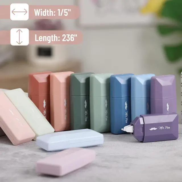 Alt view image 3 of 7 - Correction Tape Bulk, 0.2" x 236", 12 pcs, Pastel Colors