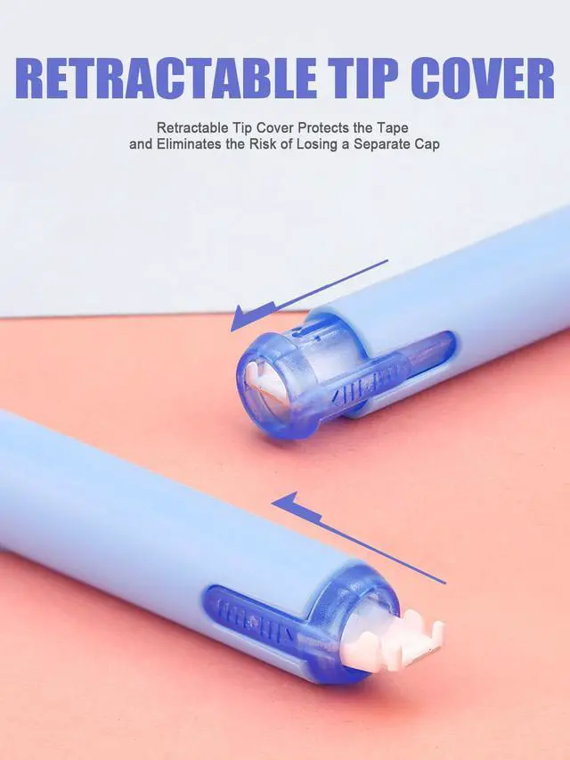 Alt view image 3 of 7 - 5-Pack White Correction Tape Pens, 1/5" x 236", Push-Pull Protective Cover