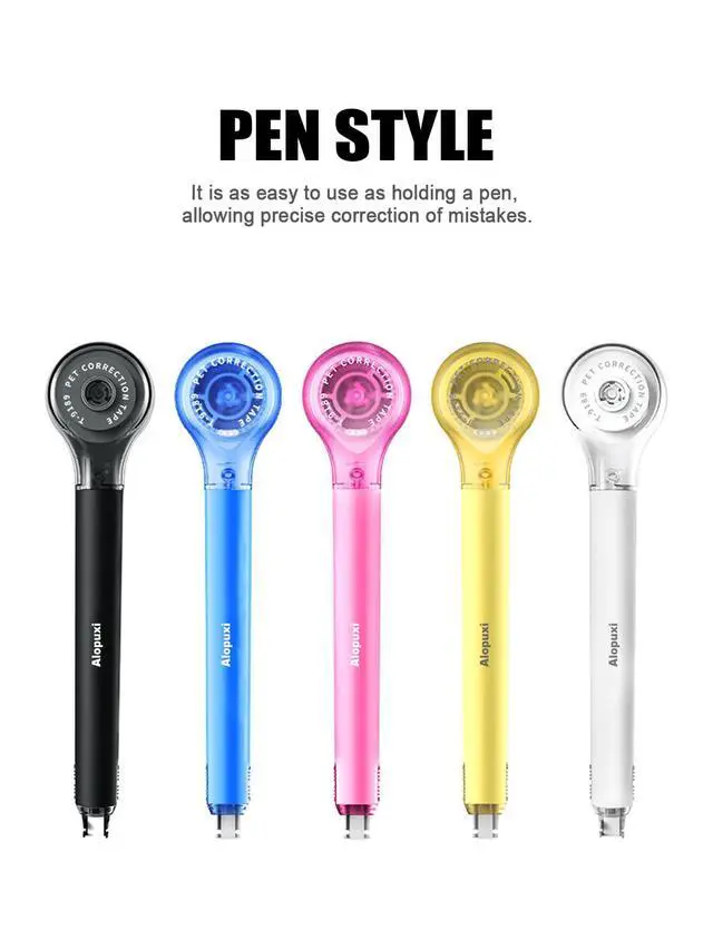 Alt view image 7 of 7 - 5-Pack White Correction Tape Pens, 1/5" x 236", Push-Pull Protective Cover