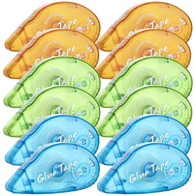 Main image of 12 Pack Double Sided Tape Roller, Scrapbooking Tape, Permanent Adhesive Tape Dispenser Runner for Crafts and Arts Projects, Photo-Safe