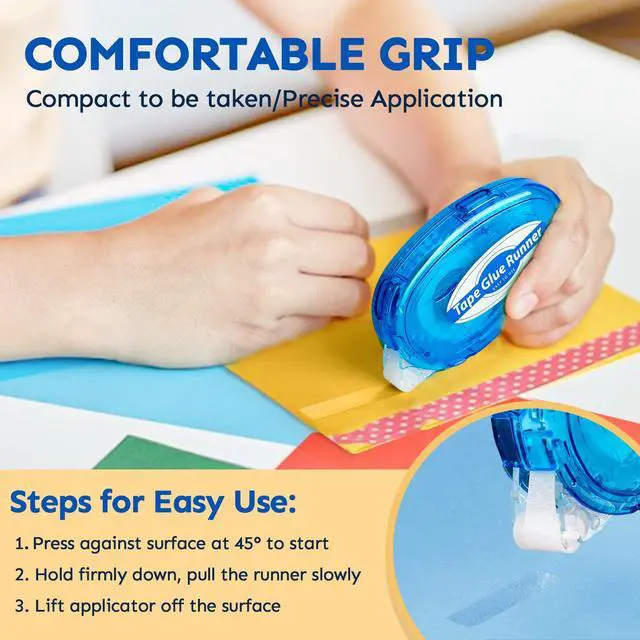 Alt view image 5 of 7 - 12 Pack Scrapbook Tape, 26 Ft x 0.31 in Double Sided Tape Roller, Permanent Adhesive Tape Dispenser Runner, Photo-Safe Glue Tape Roller for Scrapbooking, Crafts and Arts Projects, Smooth & Clean