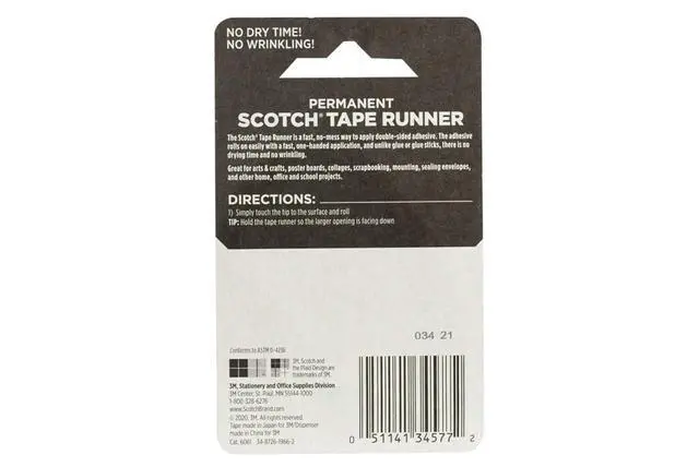 Alt view image 7 of 7 - 3M 6061 Scotch Double Sided Adhesive Roller Tape Runner, Permanent, Acid-Free, Photo-Safe Adhesive for Scrapbooking, Photo Mounting, and Crafts, 0.27 in x 26 ft per Roller, Pack of 6