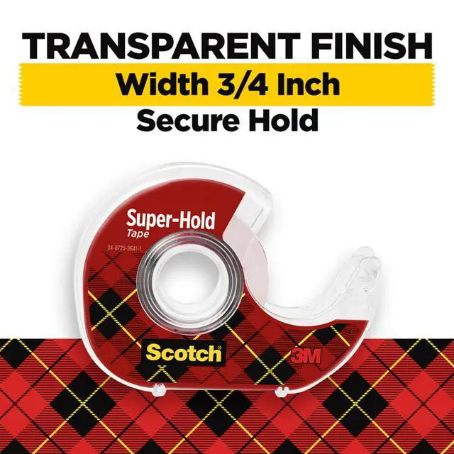 Alt view image 2 of 7 - Super Hold, Transparent, Clear Glossy Finish, 4 Tape Rolls with Dispenser, Tape Rolls for Home Office and School, 3/4 in. x 650 in.