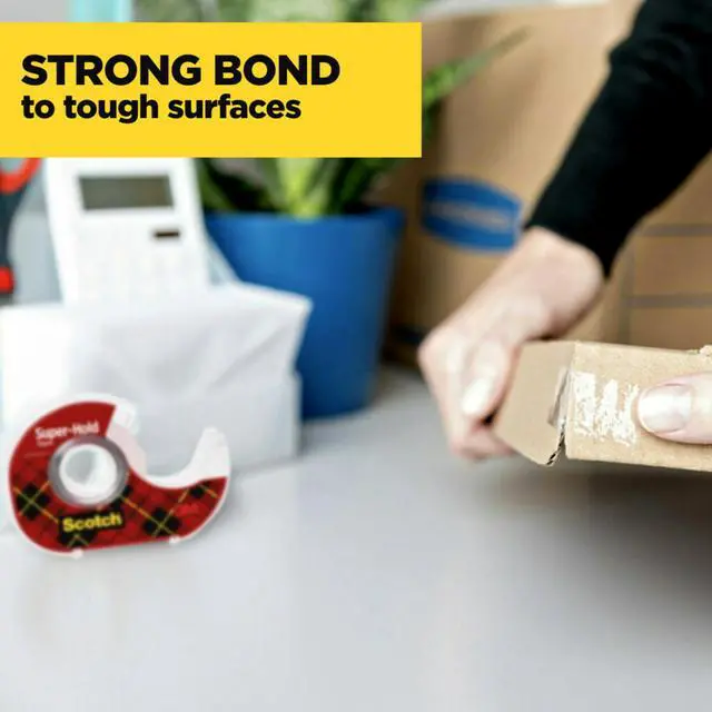 Alt view image 4 of 7 - Super Hold, Transparent, Clear Glossy Finish, 4 Tape Rolls with Dispenser, Tape Rolls for Home Office and School, 3/4 in. x 650 in.