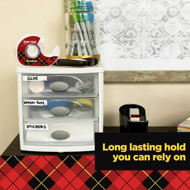 Alt view image 5 of 7 - Super Hold, Transparent, Clear Glossy Finish, 4 Tape Rolls with Dispenser, Tape Rolls for Home Office and School, 3/4 in. x 650 in.