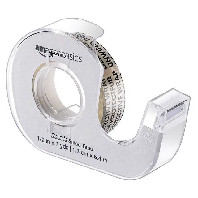 Alt view image 2 of 5 - Double Sided Permanent Tape with Dispenser, Narrow Width, 1/2 x 252 inches, Translucent, 3-Pack