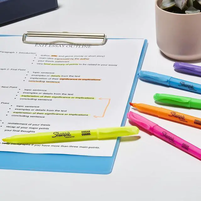 Alt view image 2 of 6 - Pocket Highlighters, Chisel Tip, Assorted Colors, 24 Count - Back to School, Office, Teacher Supplies