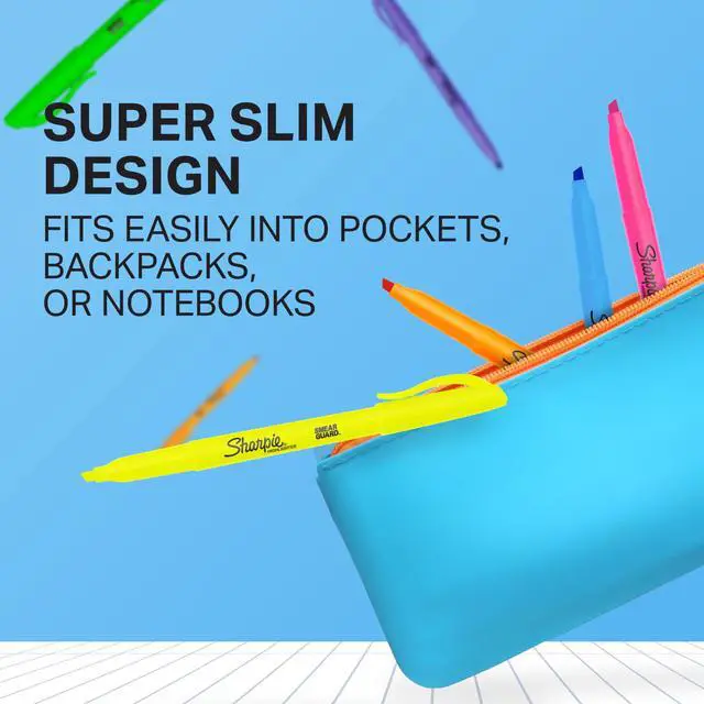 Alt view image 4 of 6 - Pocket Highlighters, Chisel Tip, Assorted Colors, 24 Count - Back to School, Office, Teacher Supplies