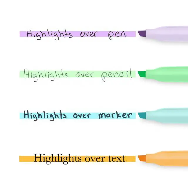 Alt view image 6 of 7 - Pocket Highlighters, Mild Pastel Colors, Assorted, Chisel Tip, 12 Count - School, Home, and Office Use, Teacher Supplies