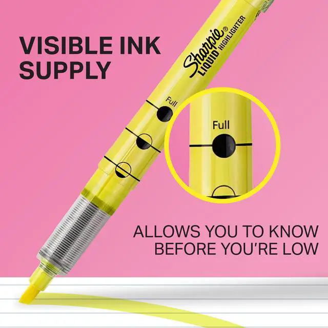 Alt view image 3 of 7 - Liquid Highlighters, Chisel Tip, Assorted Colors, 10 Count - Journaling, School, Study Supplies