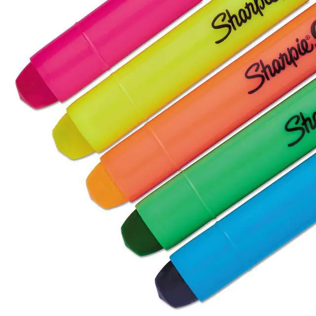 Alt view image 4 of 6 - Gel Highlighters, Assorted Colors, Smear-Resistant, Bullet Tip, 5 Count - No Bleed, Won't Dry Out