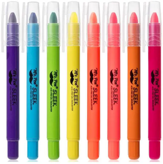 Main image of Mr. Pen- No Bleed Gel Highlighters, Vibrant Colors, 8 Pack