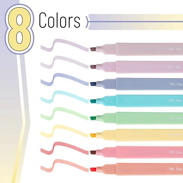 Alt view image 2 of 7 - Aesthetic Highlighters No Bleed, 8 Pack, Candy Colors