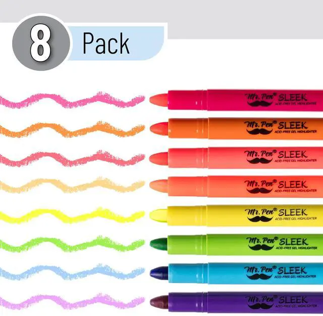 Alt view image 2 of 7 - Mr. Pen- No Bleed Gel Highlighters, Vibrant Colors, 8 Pack