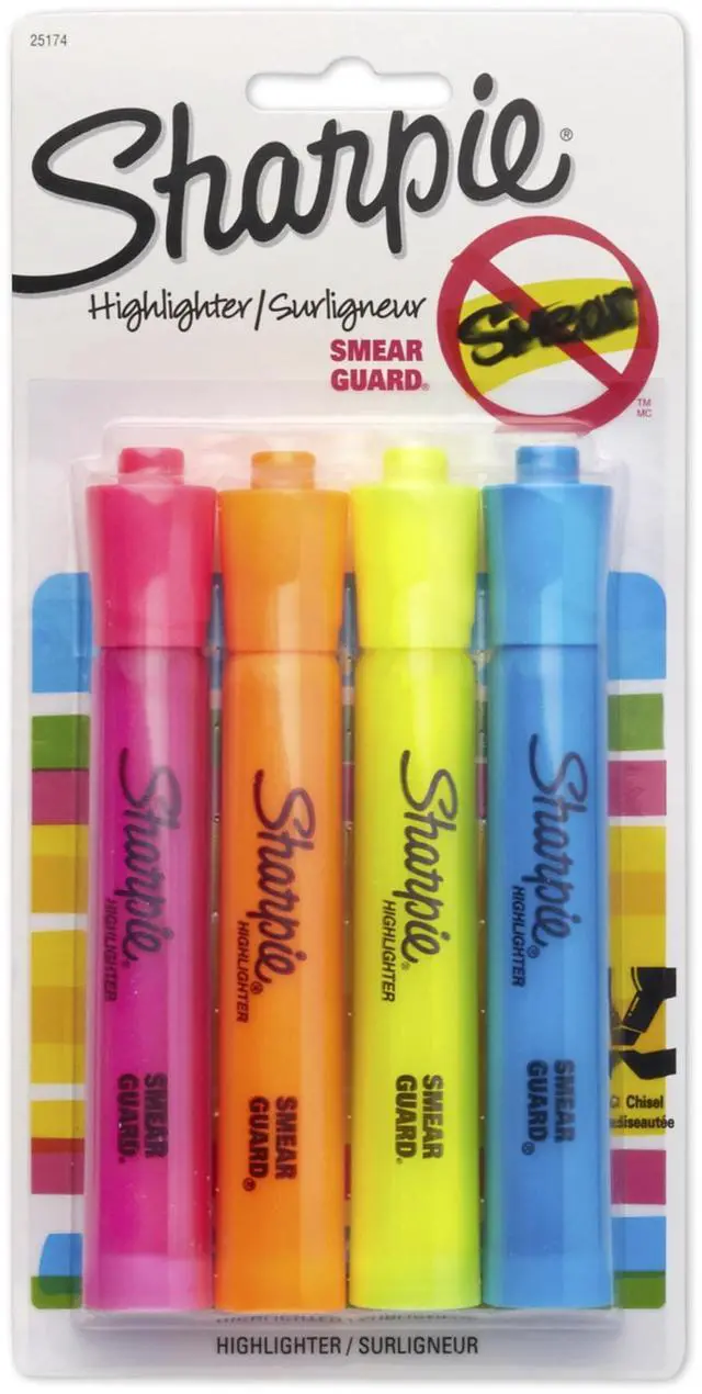 Main image of Accent Tank-Style Highlighters, Assorted Colors, 4 Count - Back to School, Desk Supplies