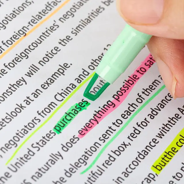 Alt view image 3 of 7 - Clear View Dual Tip Highlighters, 6-Pack Assorted Colors See-Through Chisel & Fine Tips, Precise Highlighting Marker Set