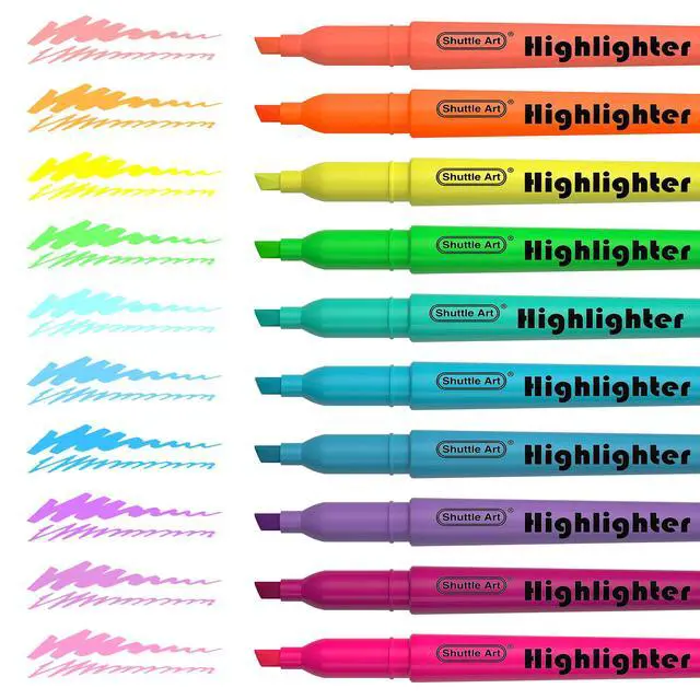Alt view image 4 of 7 - Highlighters, 30 Pack Highlighters Assorted Colors, 10 Colors Chisel Tip Dry-Quickly Non-Toxic Highlighter Markers for Adults Students Highlighting in Home School Office