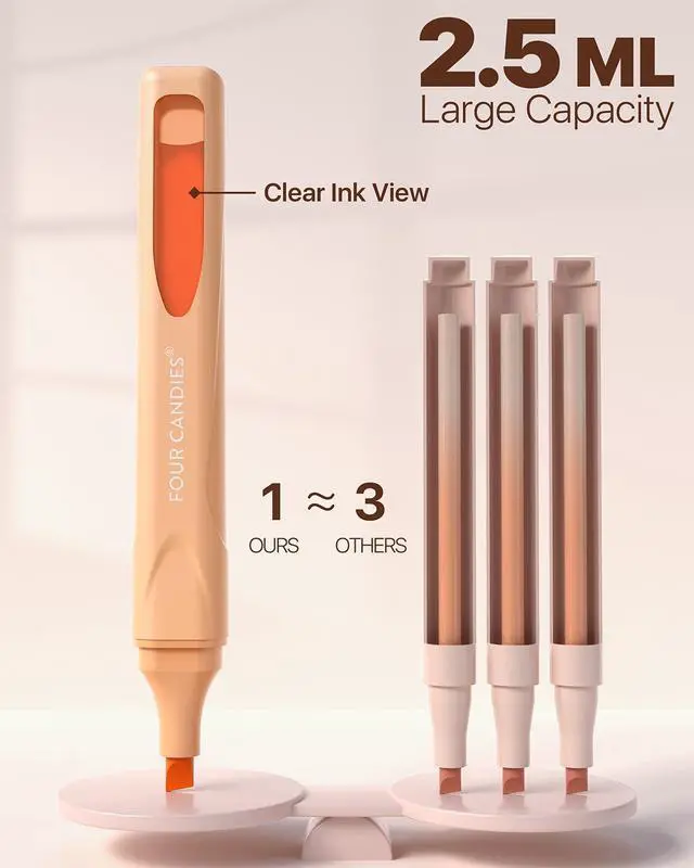 Alt view image 3 of 7 - Highlighters Assorted Colors, Liquid Highlighter with Clear View Design, Soft Chisel Tip, Classic Colors, 10 Pcs No Bleed Cute Highlighters