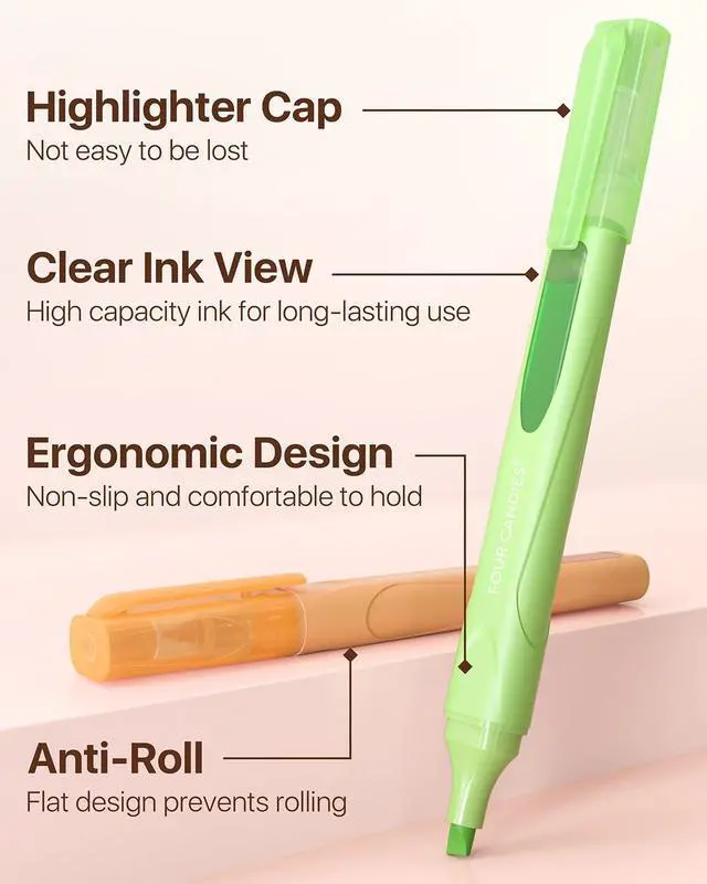 Alt view image 5 of 7 - Highlighters Assorted Colors, Liquid Highlighter with Clear View Design, Soft Chisel Tip, Classic Colors, 10 Pcs No Bleed Cute Highlighters