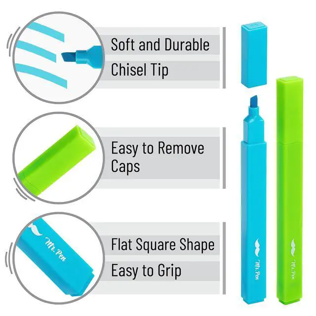 Alt view image 5 of 7 - Aesthetic Highlighters No Bleed, 6 Pack, Assorted Colors