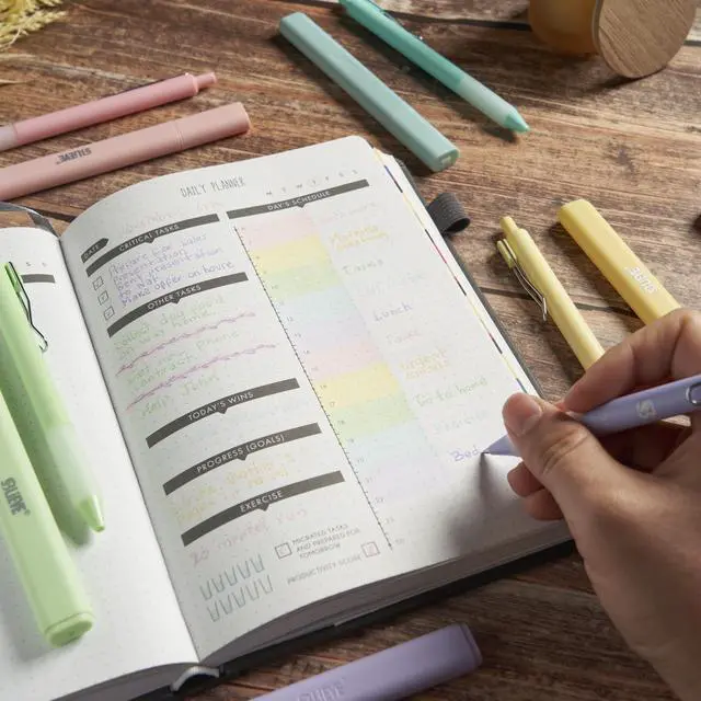 Alt view image 5 of 7 - Aesthetic Highlighters and Gel Pens With Soft Ink and Chisel Tip, Bible Highlighters and Pens No Bleed, Dry Fast Easy to Hold, for Bible Journaling Planner School Supplies (CANDY)