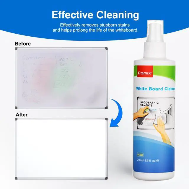 Alt view image 2 of 6 - Non-toxic Whiteboard Cleaner, 8.5oz White Board Cleaning Spray, Low Odor Dry Erase Cleaner, 6 Pack