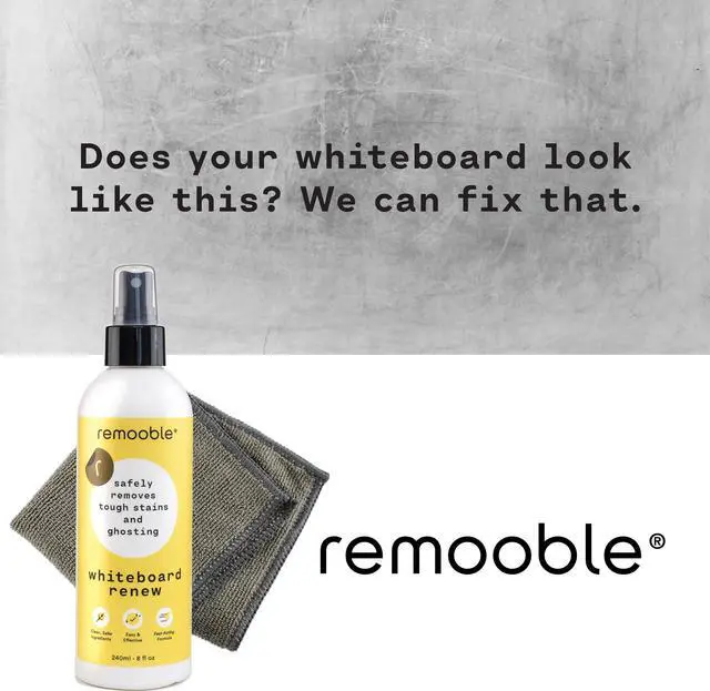 Alt view image 7 of 7 - Dry Erase Whiteboard Cleaner Spray & Microfiber Cleaning Cloth - Safely Removes Tough Stains and Ghosting, 8 oz.