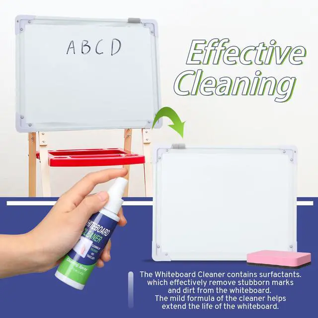 Alt view image 4 of 7 - 8 Pack Whiteboard Cleaner 3.4 fl oz Whiteboard Cleaning Spray Dry Erase Board Liquid Cleaner with 8 Pack Magnetic Chalkboard Board Erasers White Board Eraser for Classrooms, Home, Office