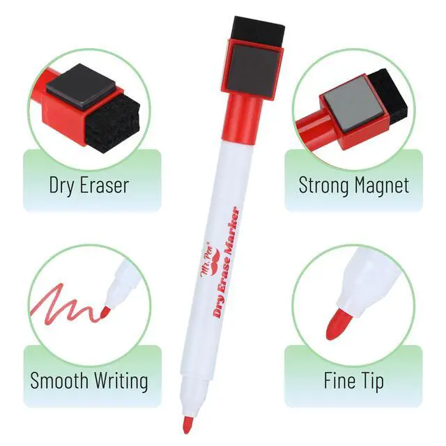 Alt view image 4 of 5 - Magnetic Dry Erase Markers, 8 Pack with Whiteboard Eraser