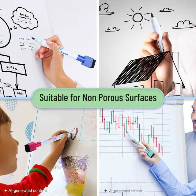 Alt view image 5 of 5 - Magnetic Dry Erase Markers, 8 Pack with Whiteboard Eraser