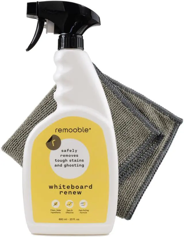 Main image of Dry Erase Whiteboard Cleaner Spray & Microfiber Cleaning Cloth - Safely Removes Tough Stains and Ghosting, 23 oz.