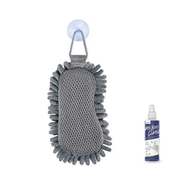 Alt view image 4 of 7 - Shag Dry Erase Eraser (3.4 Fl Oz Whiteboard Cleaner Included), Whiteboard Eraser with Suction Cup, Microfiber, Washable, for Classroom, Home and Office Use, Grey