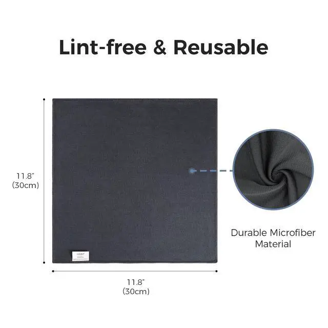 Alt view image 2 of 7 - 2 Pack Whiteboard Cleaning Cloth, Dry Erase Cleaning Cloth for Classroom, Home and Office Use, Reusable and Washable, Grey, 12" x 12"