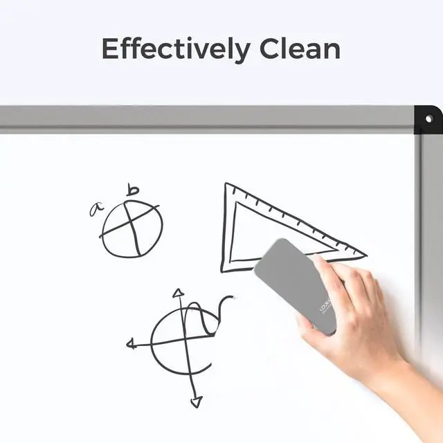 Alt view image 2 of 7 - Magnetic Dry Erase Eraser, Whiteboard Eraser, Glass Board Remover, 3.4 fl oz Whiteboard Cleaner Included, for Classroom, Home and Office Use (Grey)