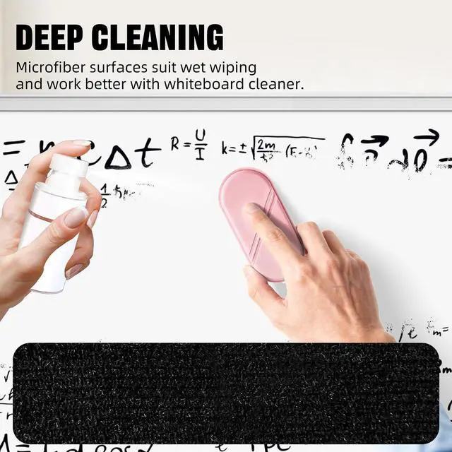 Alt view image 4 of 7 - Dry Erase Board Eraser, Magnetic Detachable Whiteboard Eraser 2-Pack, White Board Erasers for Classroom, Glass Board Cleaner, Dry Erase Marker Eraser for Office School Home (Pink)