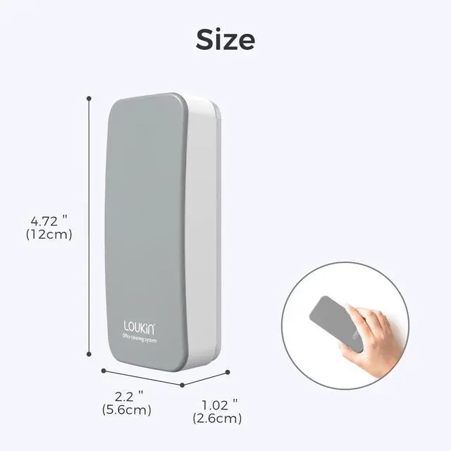 Alt view image 5 of 7 - Magnetic Dry Erase Eraser, Whiteboard Eraser, Glass Board Remover, 3.4 fl oz Whiteboard Cleaner Included, for Classroom, Home and Office Use (Grey)