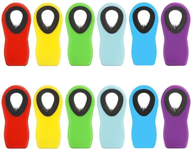 Main image of 12 Pack Chip Clips Bag Clip, Magnetic Food Clip for Chips, Bread, Snacks, Kitchen, Refrigerator, Clothes Pins Multicolor