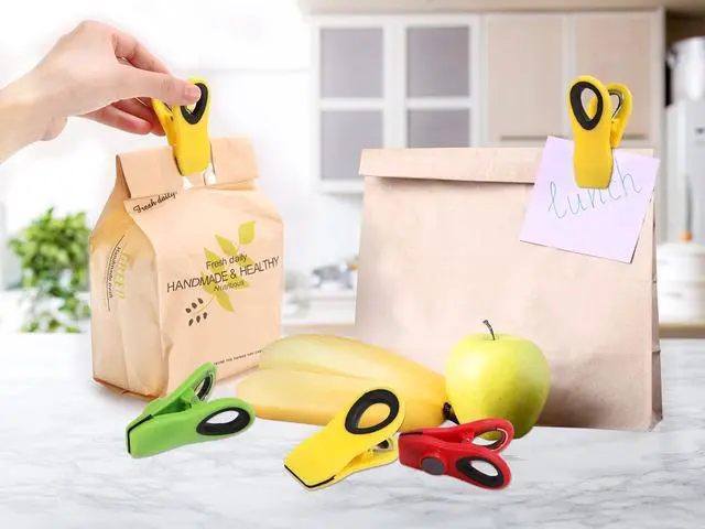 Alt view image 5 of 7 - 12 Pack Chip Clips Bag Clip, Magnetic Food Clip for Chips, Bread, Snacks, Kitchen, Refrigerator, Clothes Pins Multicolor