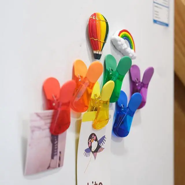Alt view image 5 of 7 - Bag Clips, 12 Pack Chip Clips, Magnetic Bag Clip for Food Snacks Bread Storage Heavy Duty, Plastic Assorted Colors Refrigerator Magnet Air-Tight Package Clip Clothes Pins for Home Kitchen