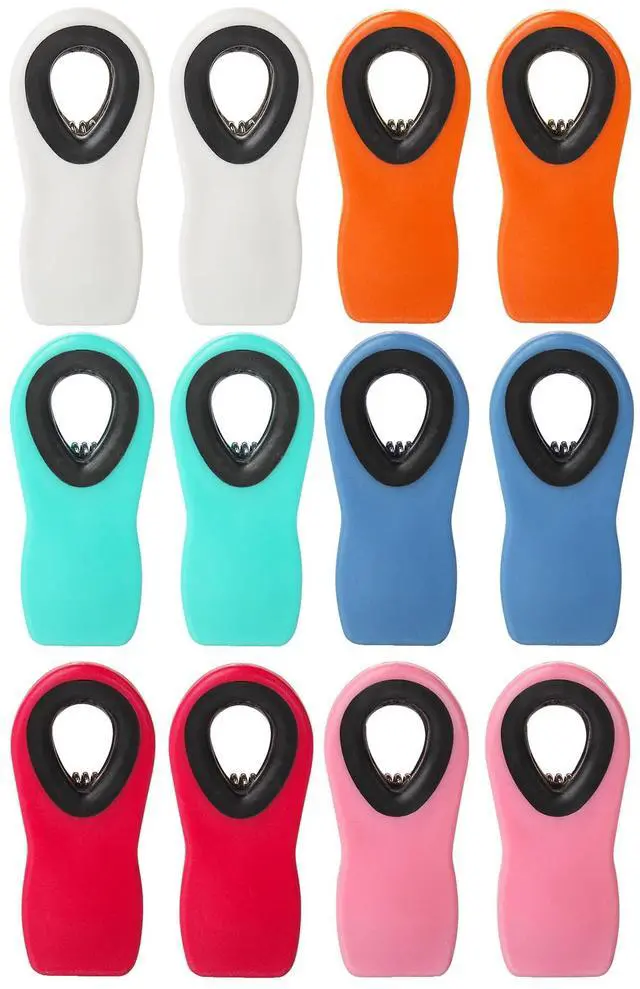 Main image of Magnetic Bag Clips, 12 Pack, Assorted Colors, Bag Clips