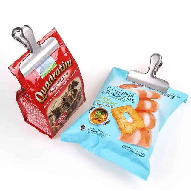 Alt view image 3 of 7 - Chip Clips & Stainless Steel Heavy-Duty Food Bag Clips 8 Packs - Large and Durable with 3 Inch Wide, Perfect for Air Tight Seal Grips on Coffee,Food & Bread Bags,Office Kitchen Home Usage