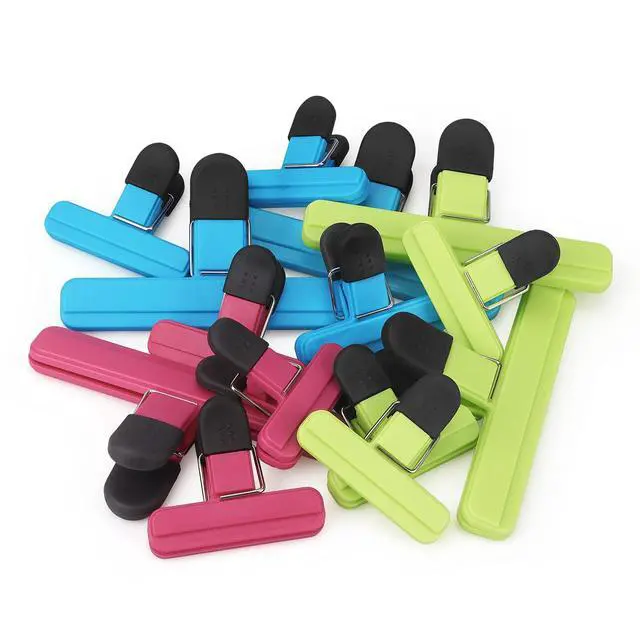 Alt view image 5 of 7 - 9 Pack Large Chip Bag Clips Assorted Sizes Food Bag Clips Plastic Heavy Seal Grip, 3 Colors