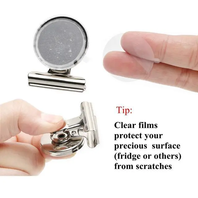 Alt view image 3 of 7 - Strong Magnetic Clips - Heavy Duty Refrigerator Magnet Clips - 31mm Wide 12Pack Scratch Safe - Clip Magnets Best for House Office School Use, Hanging Home Decoration, Photo Displays