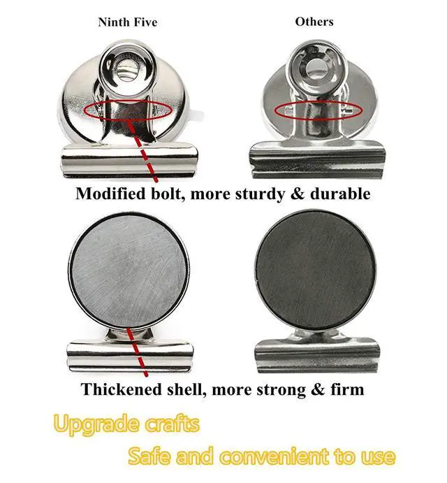 Alt view image 2 of 7 - Strong Magnetic Clips - Heavy Duty Refrigerator Magnet Clips - 31mm Wide 12Pack Scratch Safe - Clip Magnets Best for House Office School Use, Hanging Home Decoration, Photo Displays